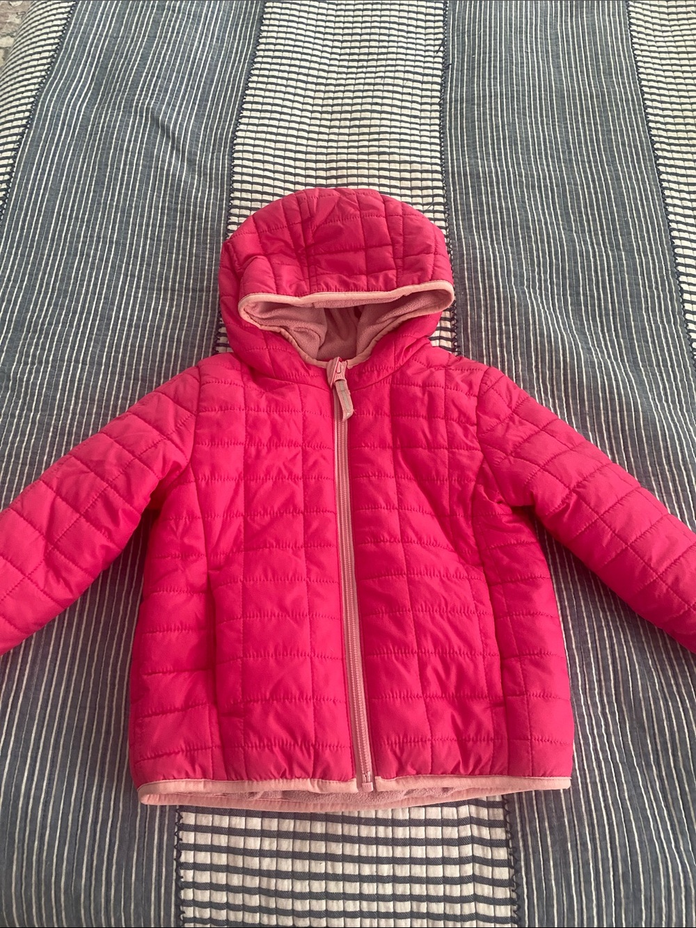 Cat & Jack Bright Pink Quilted Hooded Puffer Jacket